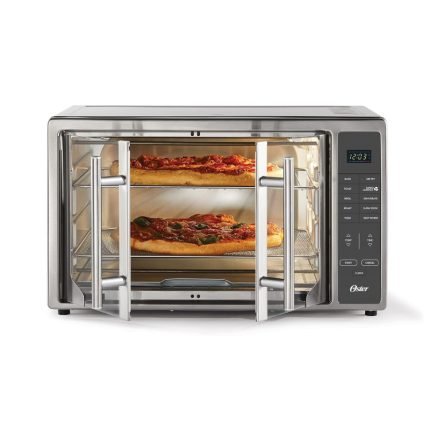 Air Fryer Oven, 10-in-1 Countertop Toaster, Large Enough for 2 Pizzas, Stainless Steel French Doors, XL Sized